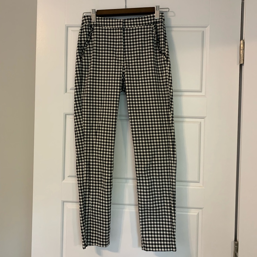 Zara Gingham Cropped Pants
